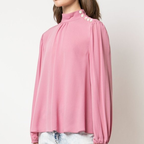 Robert Rodriguez Blush Pink Long Sleeve Blouse - Picture 2 of 5